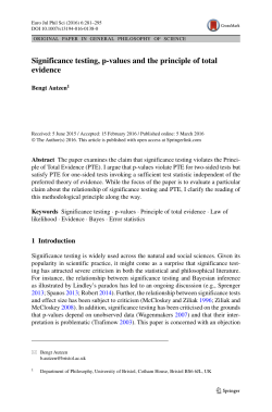 Significance testing, p-values and the principle of total evidence