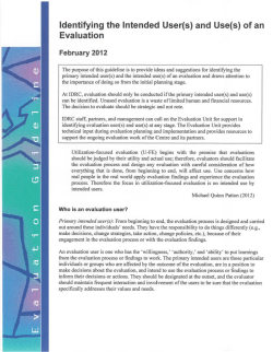 Identifying the Intended User(s) and Use(s) of an Evaluation