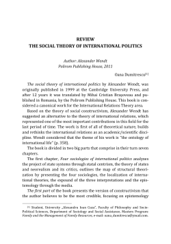 review the social theory of international politics