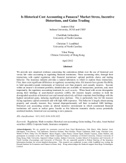 Is Historical Cost Accounting a Panacea? Market Stress