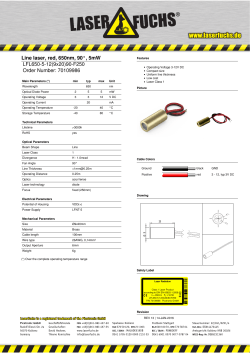 Line laser, red, 650nm, 90°, 5mW LFL650-5-12