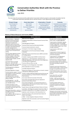 Conservation Authorities Work with the Province to Deliver Priorities
