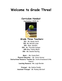 Grade Three - TeacherWeb