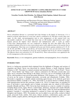 EFFECTS OF ACUTE AND CHRONIC GAMMA IRRADIATION ON IN