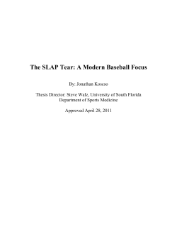 The SLAP Tear: A Modern Baseball Focus
