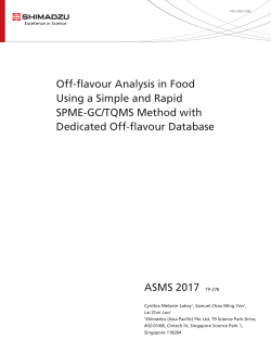 Off-flavour Analysis in Food Using a Simple and Rapid SPME
