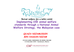 Implementing OIE animal welfare standards through a National