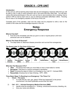 Grade 9 - LEAP - Health 2 - CPR Notes