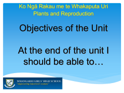 Objectives for Y9 Plants and Reproduction