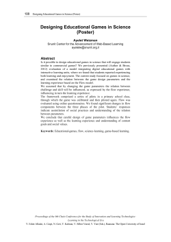Designing Educational Games in Science (Poster)