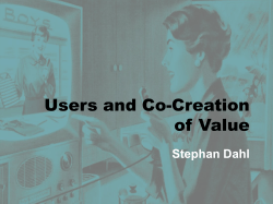 Co-Creation and Value