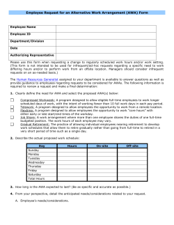 Employee Request for an Alternative Work Arrangement (AWA)