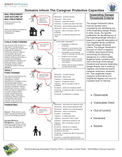 Domains Inform The Caregiver Protective Capacities
