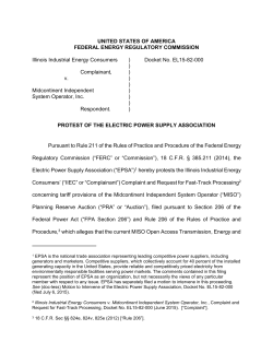 UNITED STATES OF AMERICA FEDERAL ENERGY REGULATORY