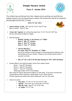 Focus 2: Autumn 2016 - Steeple Nursery School