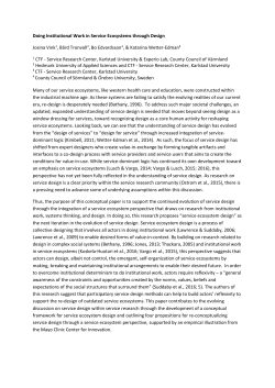 Doing Institutional Work in Service Ecosystems through Design