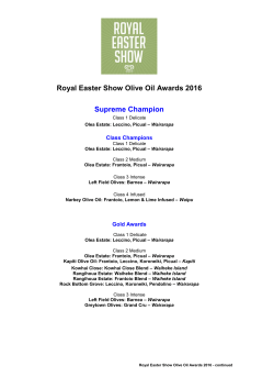 Royal Easter Show Olive Oil Awards 2010