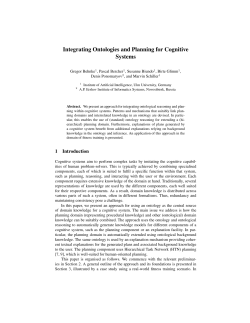 Integrating Ontologies and Planning for Cognitive Systems