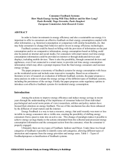 Consumer Feedback Systems: How Much Energy Saving