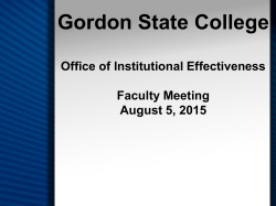 Faculty Meeting &ndash; August 5, 2015