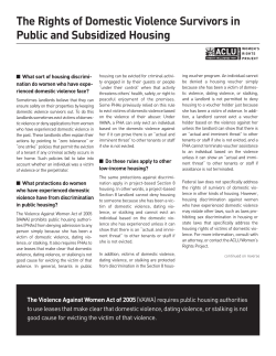 The Rights of Domestic Violence Survivors in Public and Subsidized