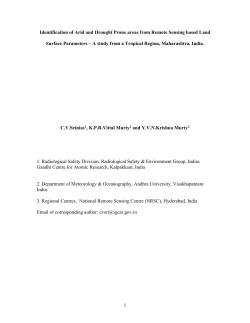 Identificaiton of arid and drought prone areas from land surface