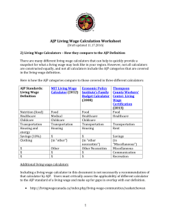 Living Wage Worksheet - Agricultural Justice Project