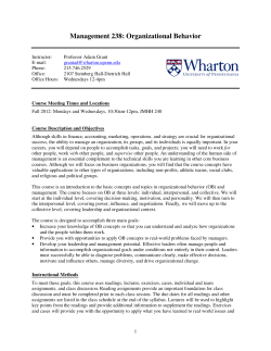 Wharton Syllabus - 2012C MGMT238001