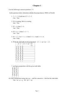 Use the following to answer questions 1-5: