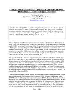 SUPPORT AND MAINTENANCE ARREARAGE QDROS IN ILLINOIS