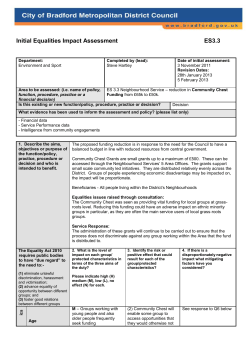 Initial Equalities Impact Assessment Template