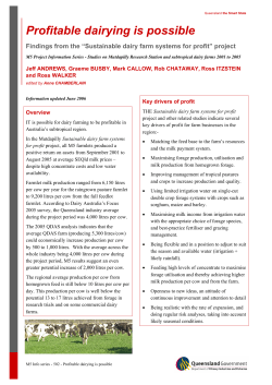 Sustainable dairy farm systems for profit