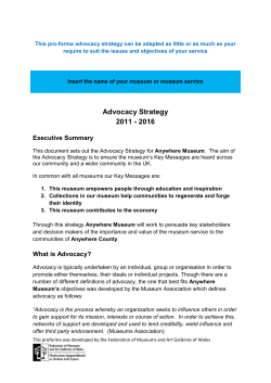 Advocacy Strategy - Welsh Museums Federation