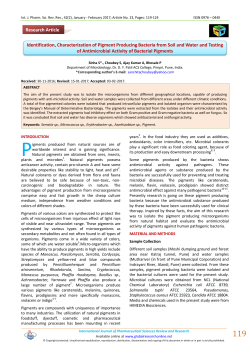 Identification, Characterization of Pigment Producing Bacteria from