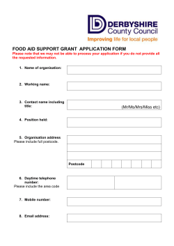 Food Aid Support Grant application form