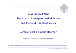 The Costs of Interpersonal Violence and the Next Round of MDGs