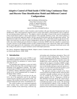 Adaptive Control of Fluid Inside CSTR Using Continuous