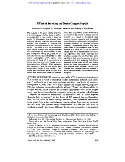 Effect of Smoking on Tissue Oxygen Supply