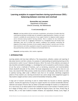 Learning analytics to support teachers during synchronous CSCL