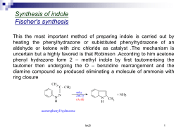 Synthesis of indole Fischer`s synthesis