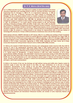 Brief Bio-data of Dr