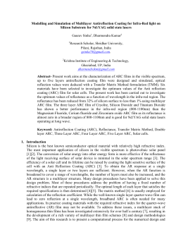 Modelling and Simulation of Multilayer Antireflection Coating for