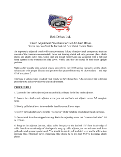 Clutch Adjustment Procedures for Belt and Chain