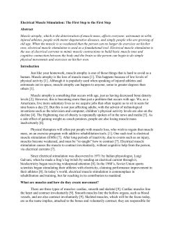 Electrical Muscle Stimulation: The First Step to the First Step Abstract