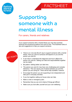 Supporting someone with a mental illness
