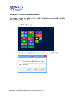 NUS Wireless Network Configuration Guide for Windows 8 Page 1