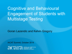 Cognitive and Behavioural Engagement of Students with Multistage