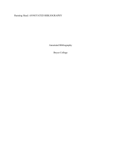 Running Head: ANNOTATED BIBLIOGRAPHY