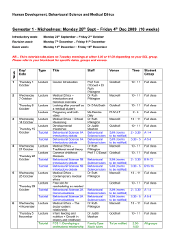 Human Development and Behavioural Science, incorporating