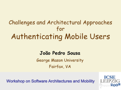 Challenges and Architectural Approaches for Authenticating Mobile
